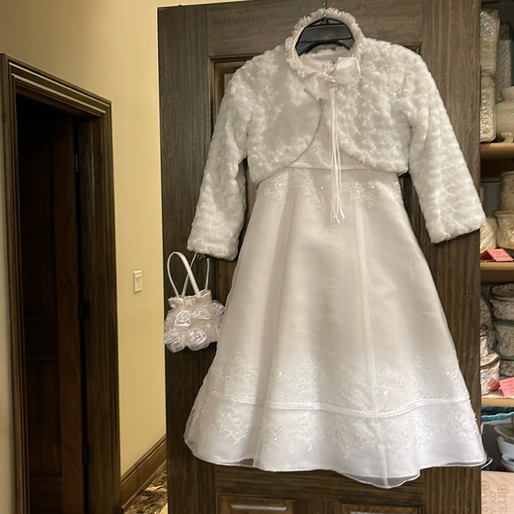 Communion/Special Event Dress by JJ An Jorden SZ 10 Girls (4 piece set)